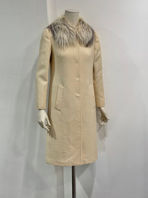 2000s Dolce & Gabbana collar fur wool coat