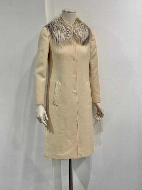 2000s Dolce & Gabbana collar fur wool coat