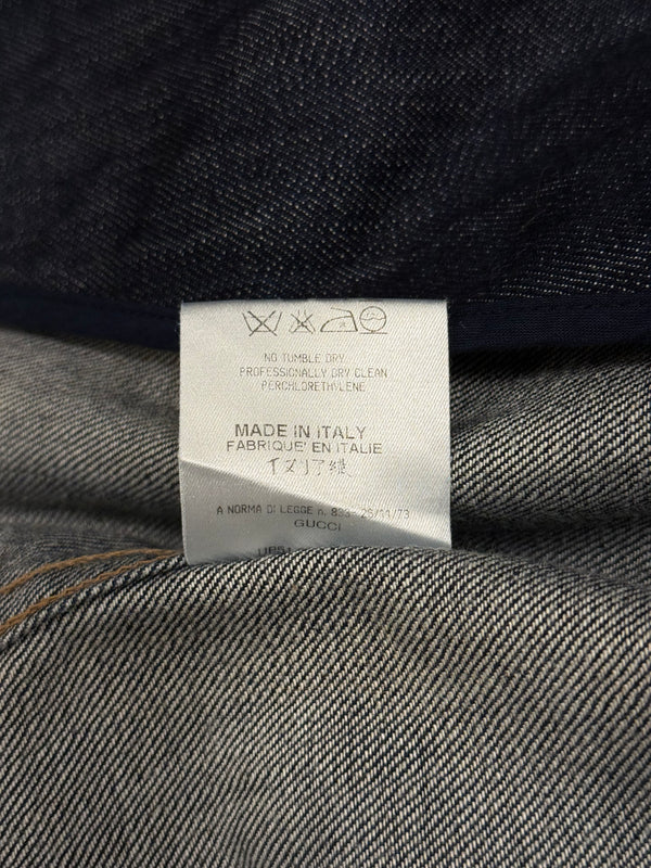 S/S2004 Gucci paneled biker denim jacket