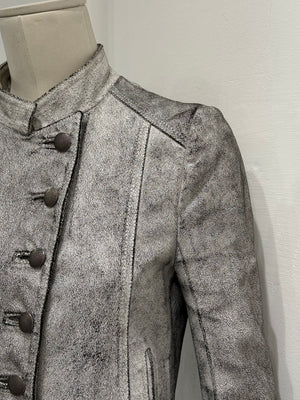 S/S2002 Ann Demeulemeester runway cracked leather Napoleon military jacket