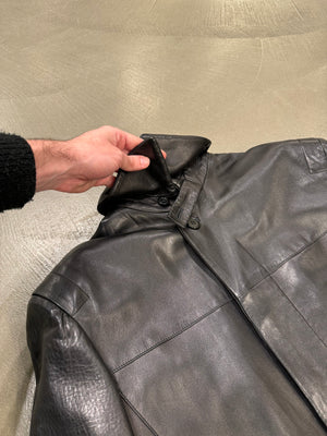 1990s Fendi Matrix long leather coat