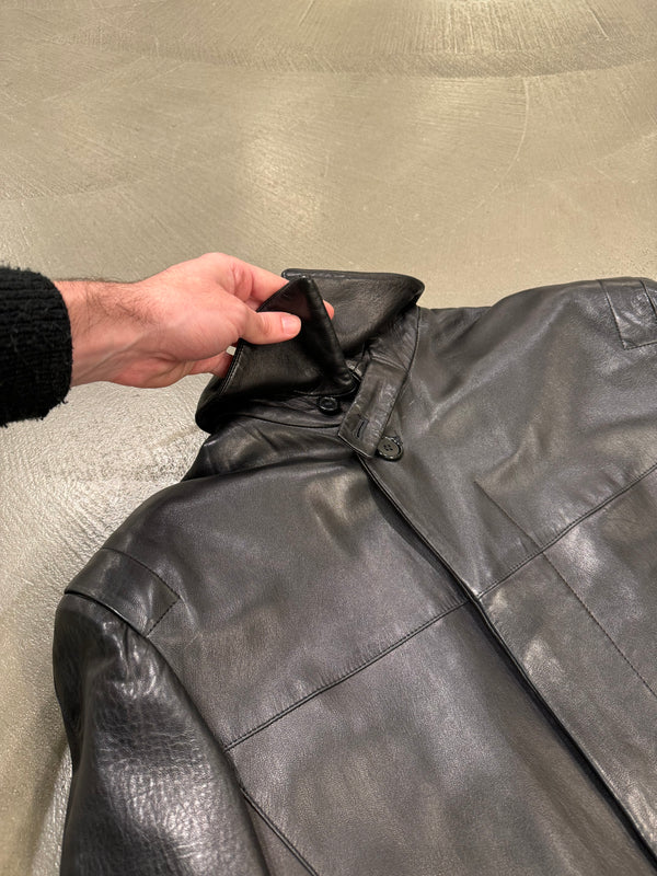 1990s Fendi Matrix long leather coat