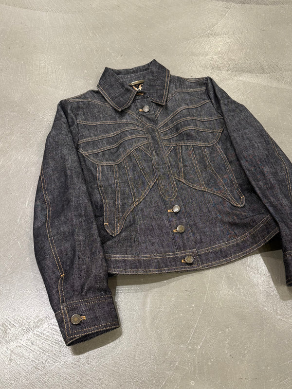 2002 Dolce & Gabbana butterfly denim jacket