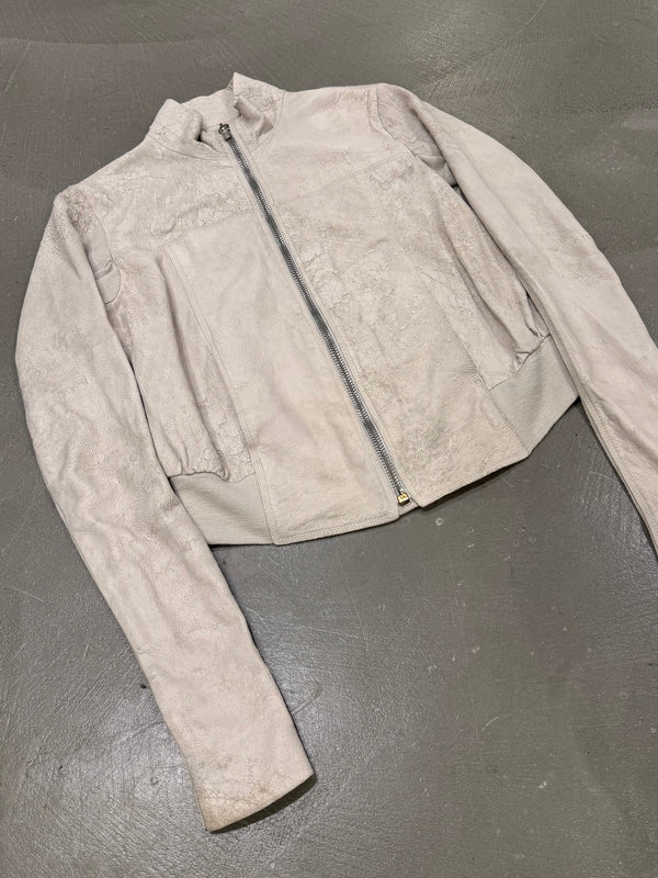 2000s Rick Owens blistered leather jacket