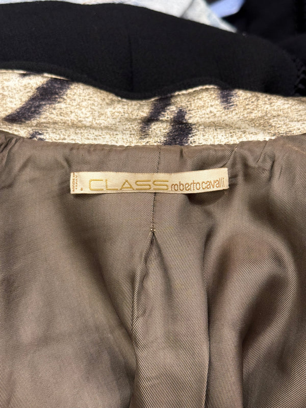 2000s Roberto Cavalli velvet trim cropped military jacket