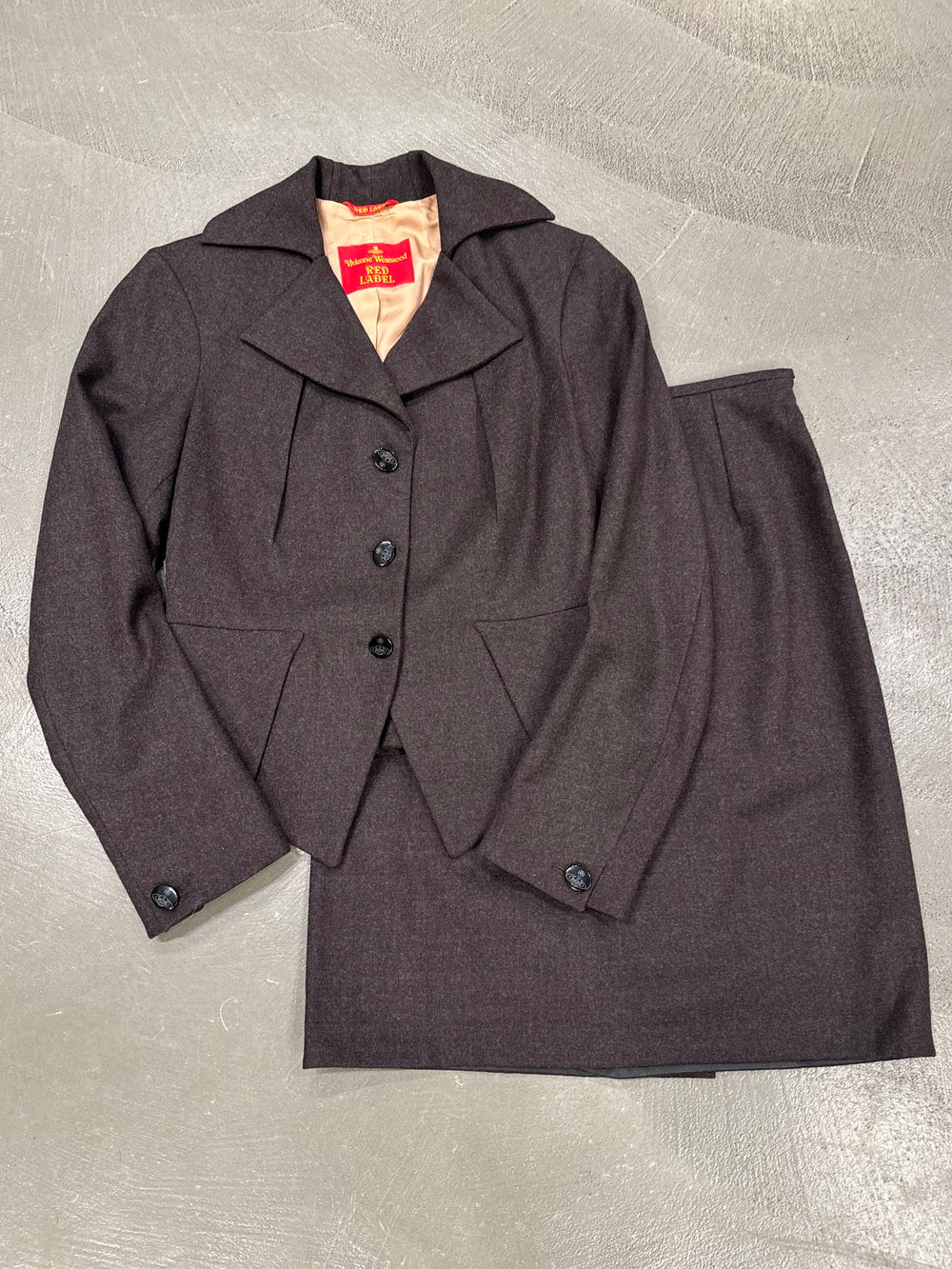 1990s Vivienne Westwood red label set jacket + skirt