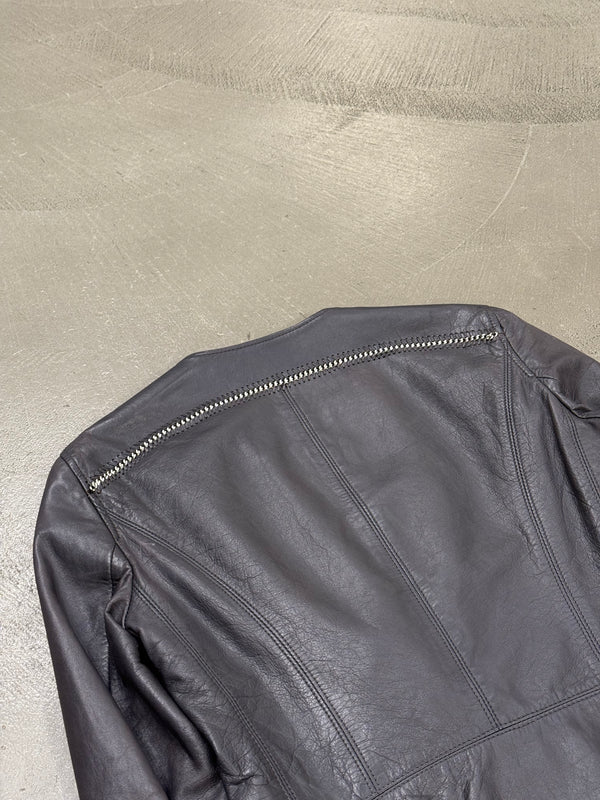 2000s Versace metal chains leather jacket