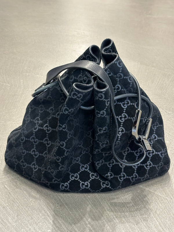 F/W1997 Gucci by Tom Ford monogram suede hobo bag
