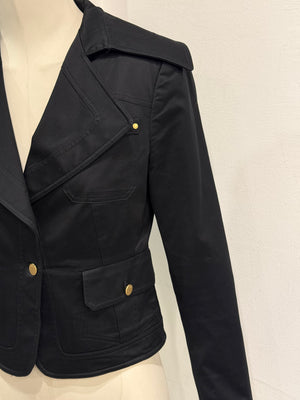 2003 Gucci by Tom Ford black tailored cropped blazer