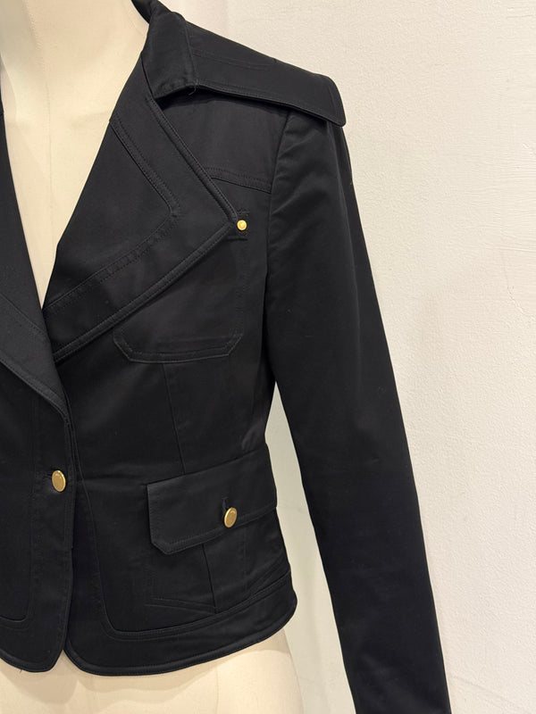 2003 Gucci by Tom Ford black tailored cropped blazer