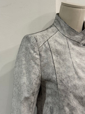 S/S2002 Ann Demeulemeester runway cracked leather napoleon military jacket