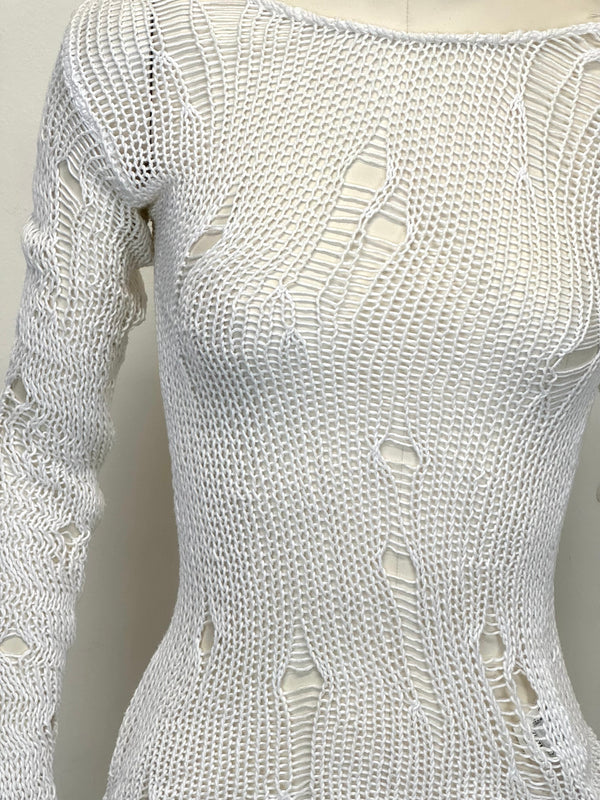 2000s D&G ripped distressed sweater knit