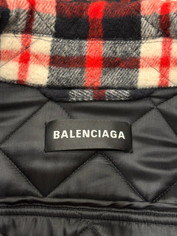 2018 Balenciaga oversized flannel plaid jacket
