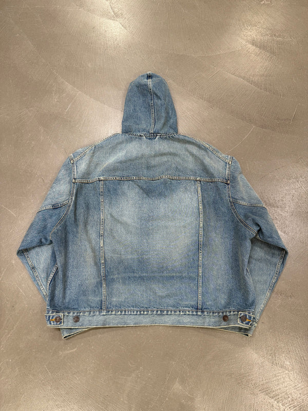 2022 Balenciaga denim hooded anorak jacket