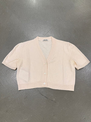 2011 Miu Miu short sleeve sheer cropped cardigan