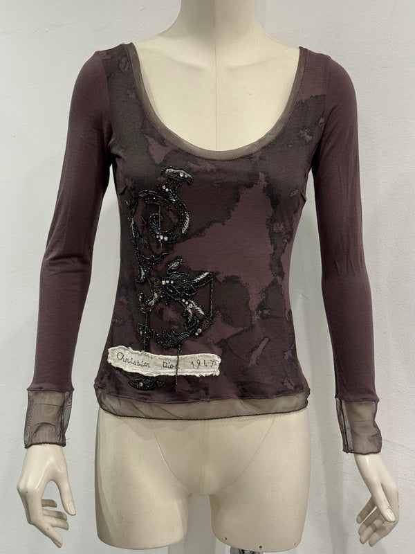 A/W2006 Christian Dior by John Galliano sheer embellished top