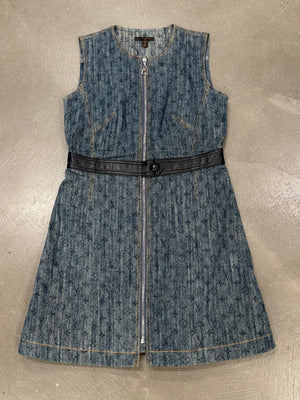 2010s Louis Vuitton monogram midi denim dress