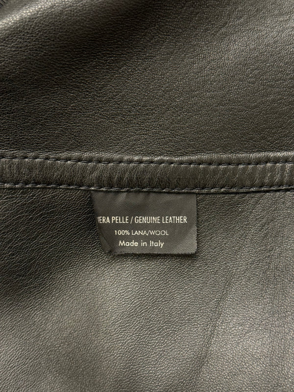 A/W2000 Gucci by Tom Ford runway set leather trip jacket & skirt