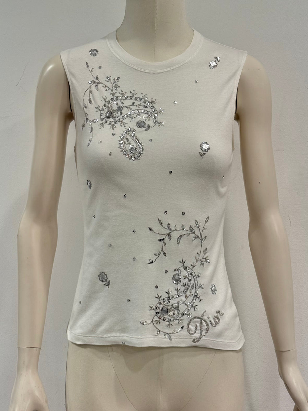 S/S2004 Christian Dior by John Galliano embellished logo top