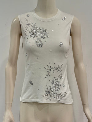 S/S2004 Christian Dior by John Galliano embellished logo top