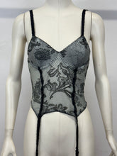 Load image into Gallery viewer, A/W2003 Roberto Cavalli floral mesh corset bustier
