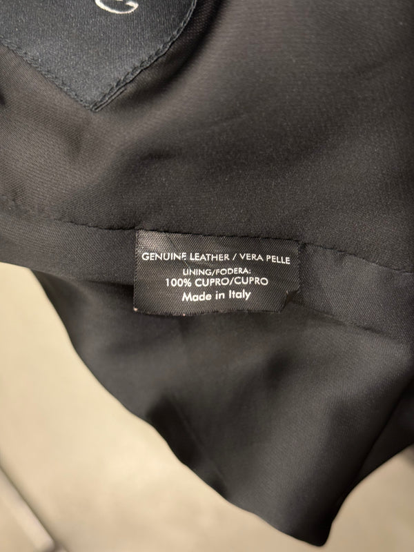 2001 Gucci by Tom Ford black leather tie waist jacket