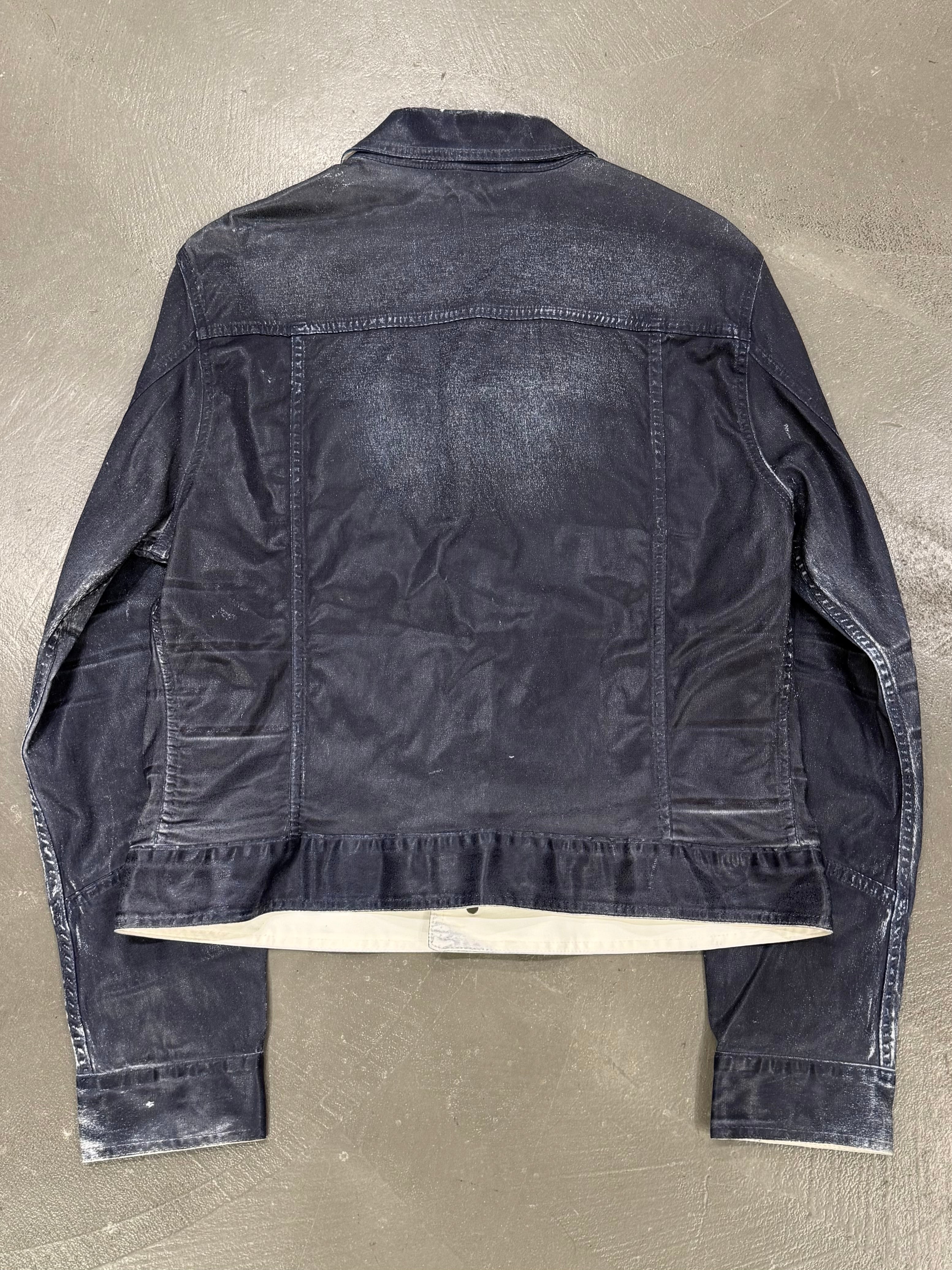 00s archive coating denim jacket Archive Waxed Denim Jacket Black 