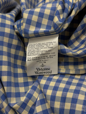 S/S2013 Vivienne Westwood orb logo check button-up shirt
