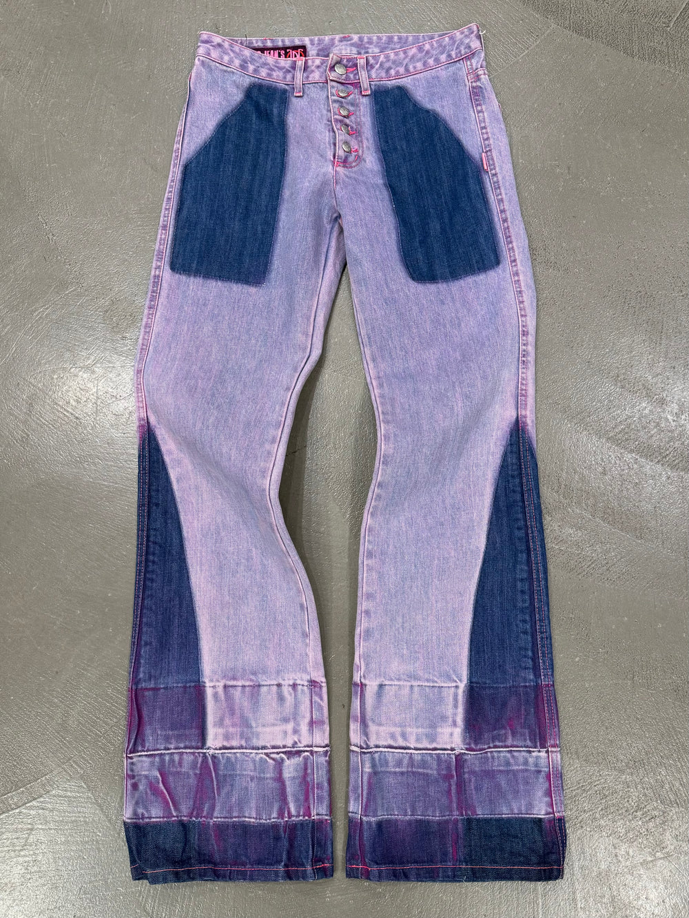 2000s Jean Paul Gaultier flared patchwork jeans