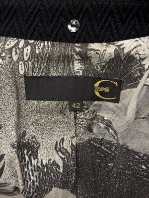 Cavalli frayed asymmetric jacket