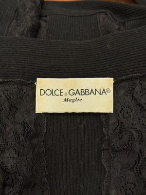 2000s Dolce & Gabbana  lace tie-front cropped cardigan