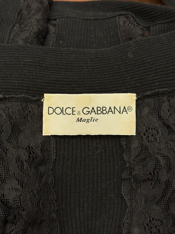2000s Dolce & Gabbana  lace tie-front cropped cardigan