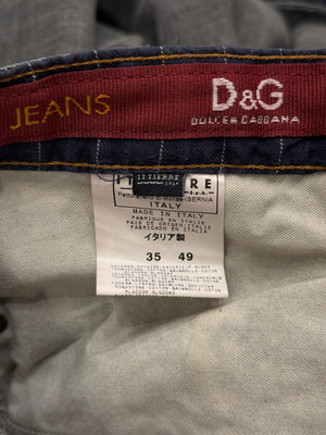 2003 Dolce & Gabbana asymmetrical heavy faded jeans
