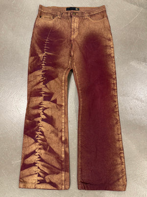 2000s Cavalli tie dye acid wash flare pants