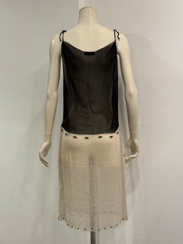 S/S2000 Prada Runway sheer slip dress with kiss eyelet