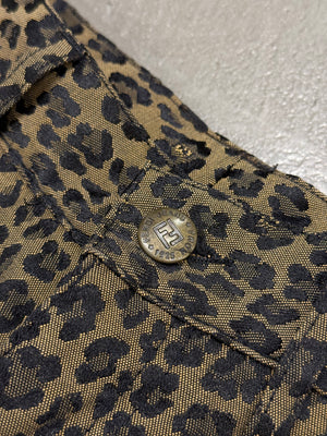 2000s Fendi straight pants with leopard print