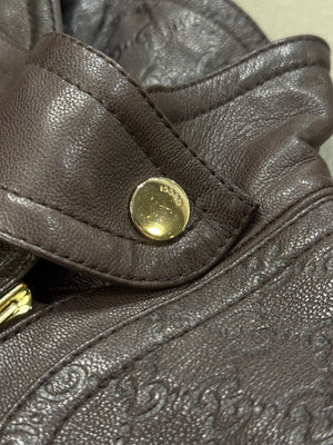 2000s Gucci monogram military leather jacket
