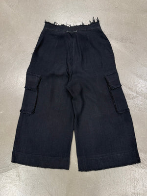 2017 Margiela MM6 wide distressed cargo shorts