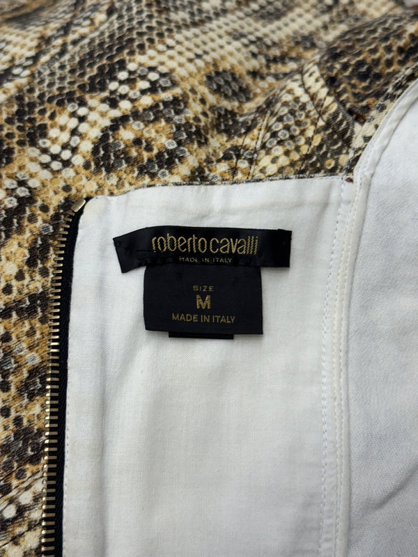 2003 Roberto Cavalli pixel leopard print corset