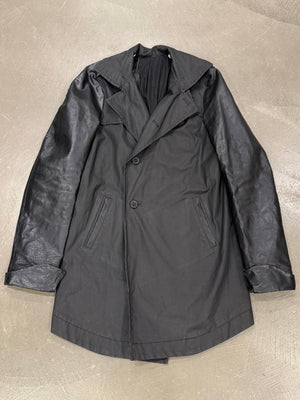 S/S2013 Boris Bidjan Saberi runway hybrid trench coat with leather sleeves