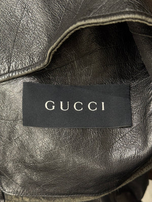 2004 Gucci by Tom Ford cafe racer biker leather jacket