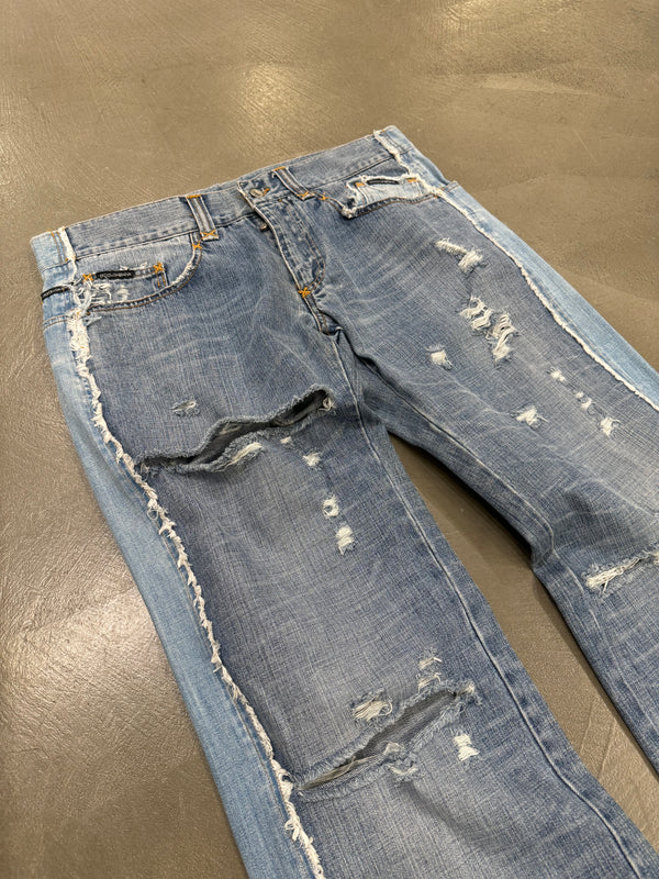 S/S2004 Dolce & Gabbana David Beckham reconstructed jeans