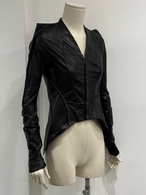 A/W2009 Rick Owens reinforced shoulders leather jacket