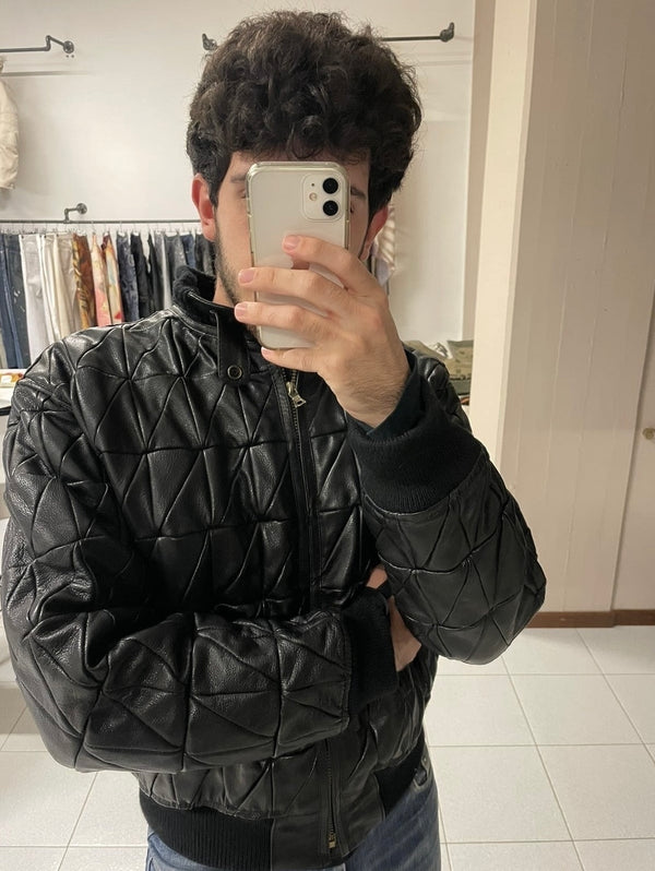 1980s Armani leather bomber jacket