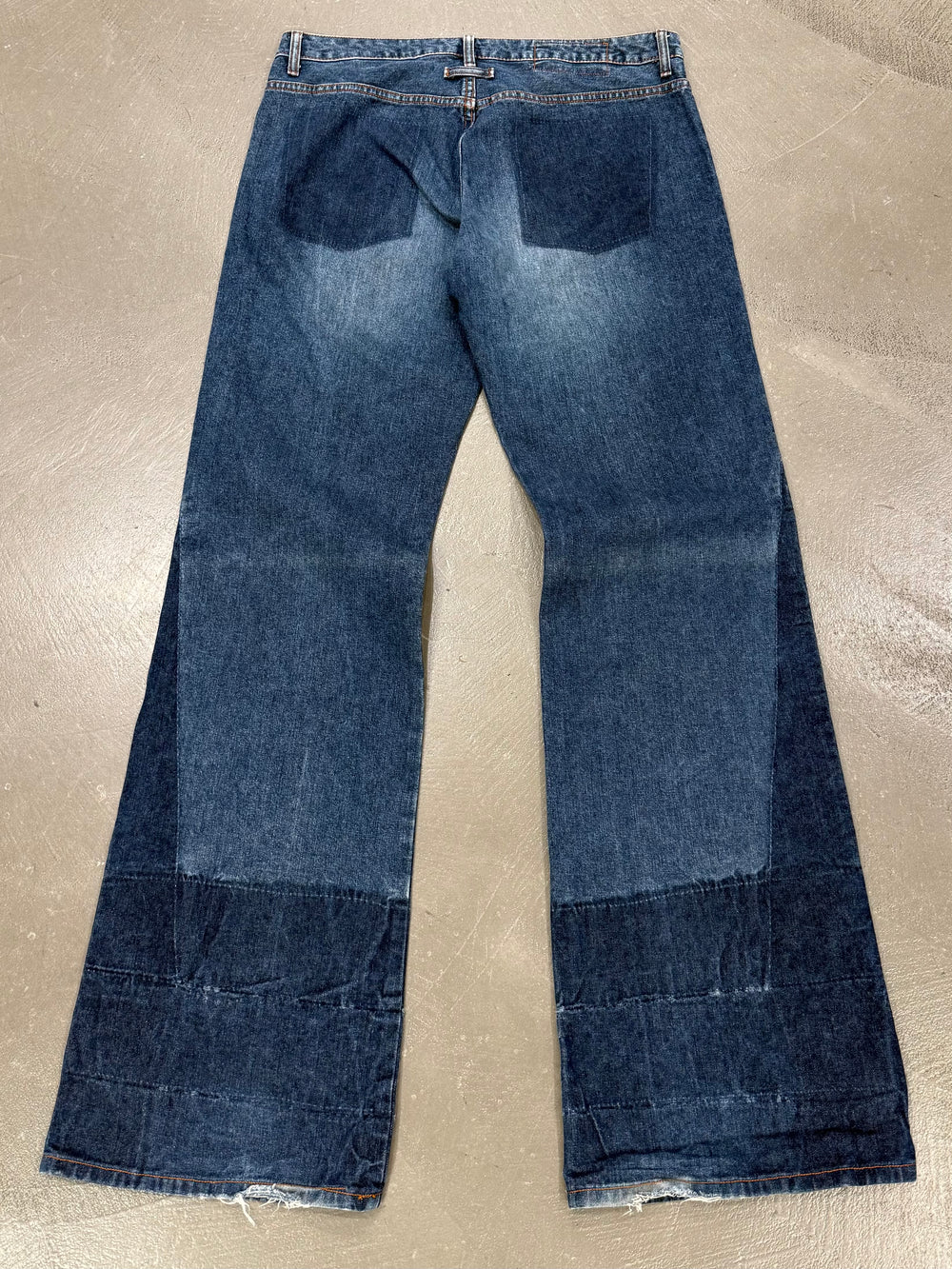 2000s Jean Paul Gaultier flared patchwork jeans