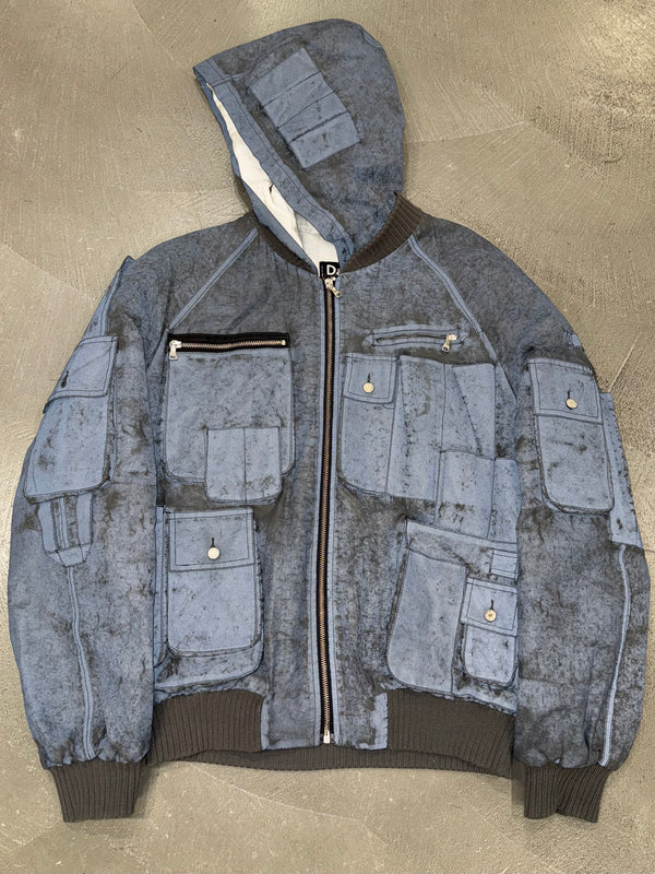 A/W2003 Dolce & Gabbana reflective cargo bomber jacket