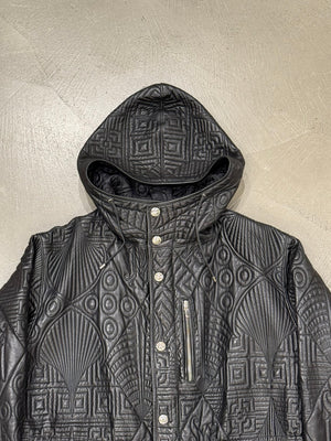 A/W1990 Gianni Versace embossed leather runway coat