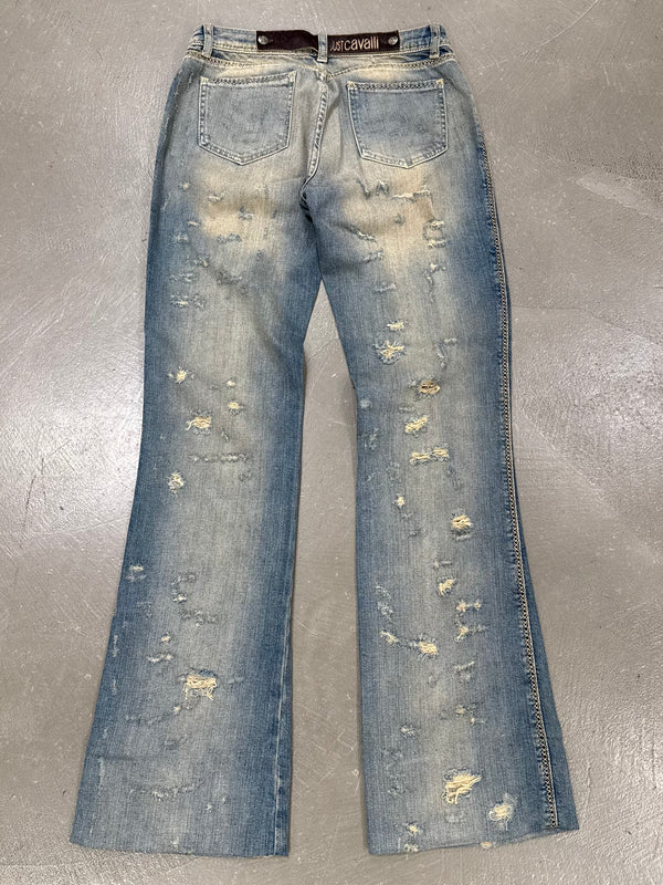 2000s Cavalli distressed faded jeans