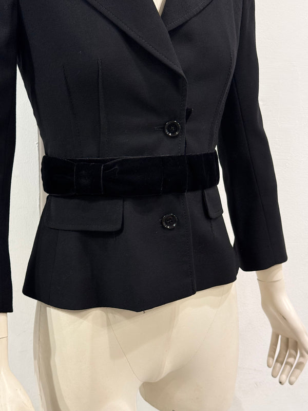 2000s Dolce & Gabbana velvet detail tailored blazer