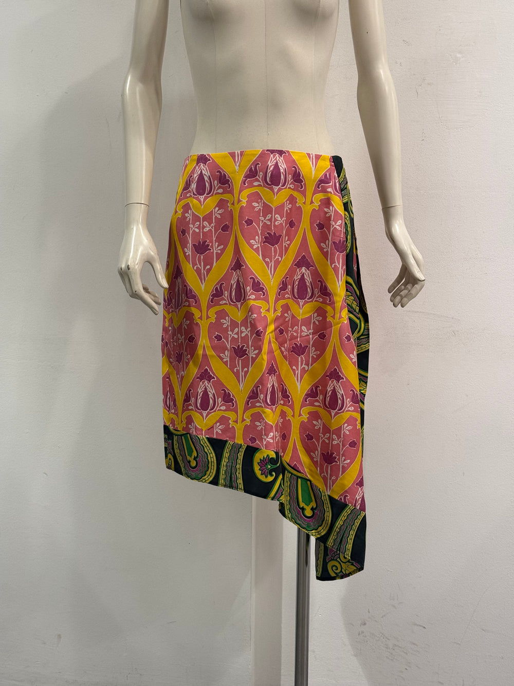 2009 Prada abstract geometric print midi skirt